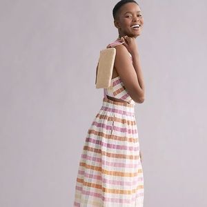 Anthropologie Maeve Ombre Plaid Midi Sundress